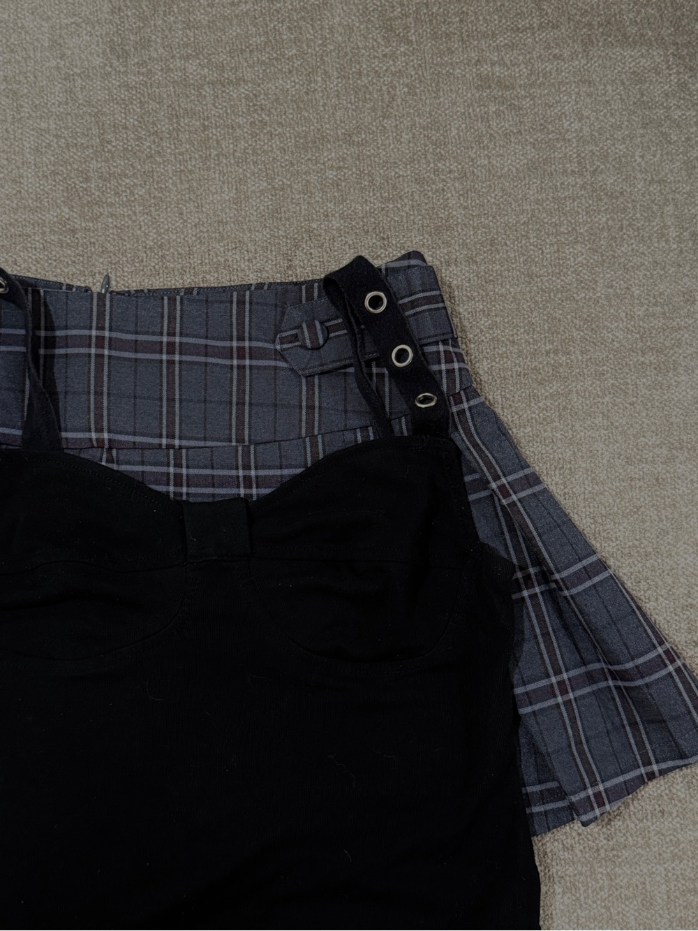 Valfre Black Bustier Bodysuit with bow/grommets